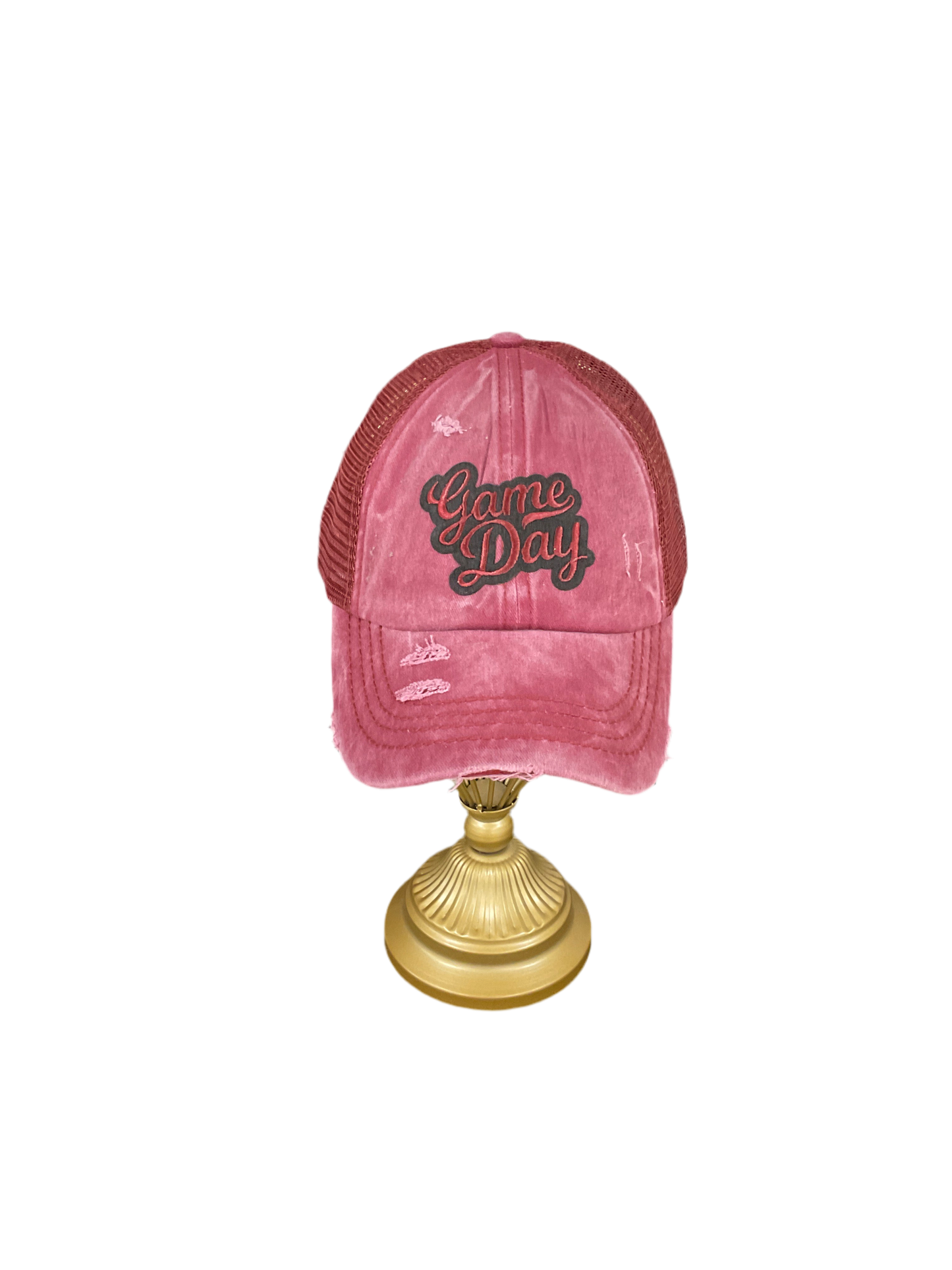 Distressed Gameday CC ponytail Cap