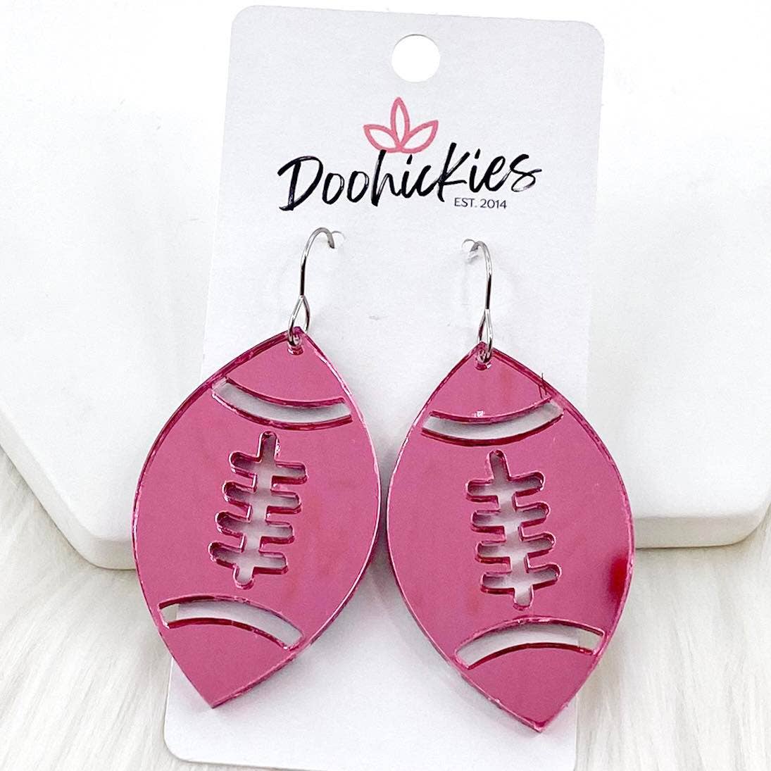 2" Pink Out Football Acrylic Dangles