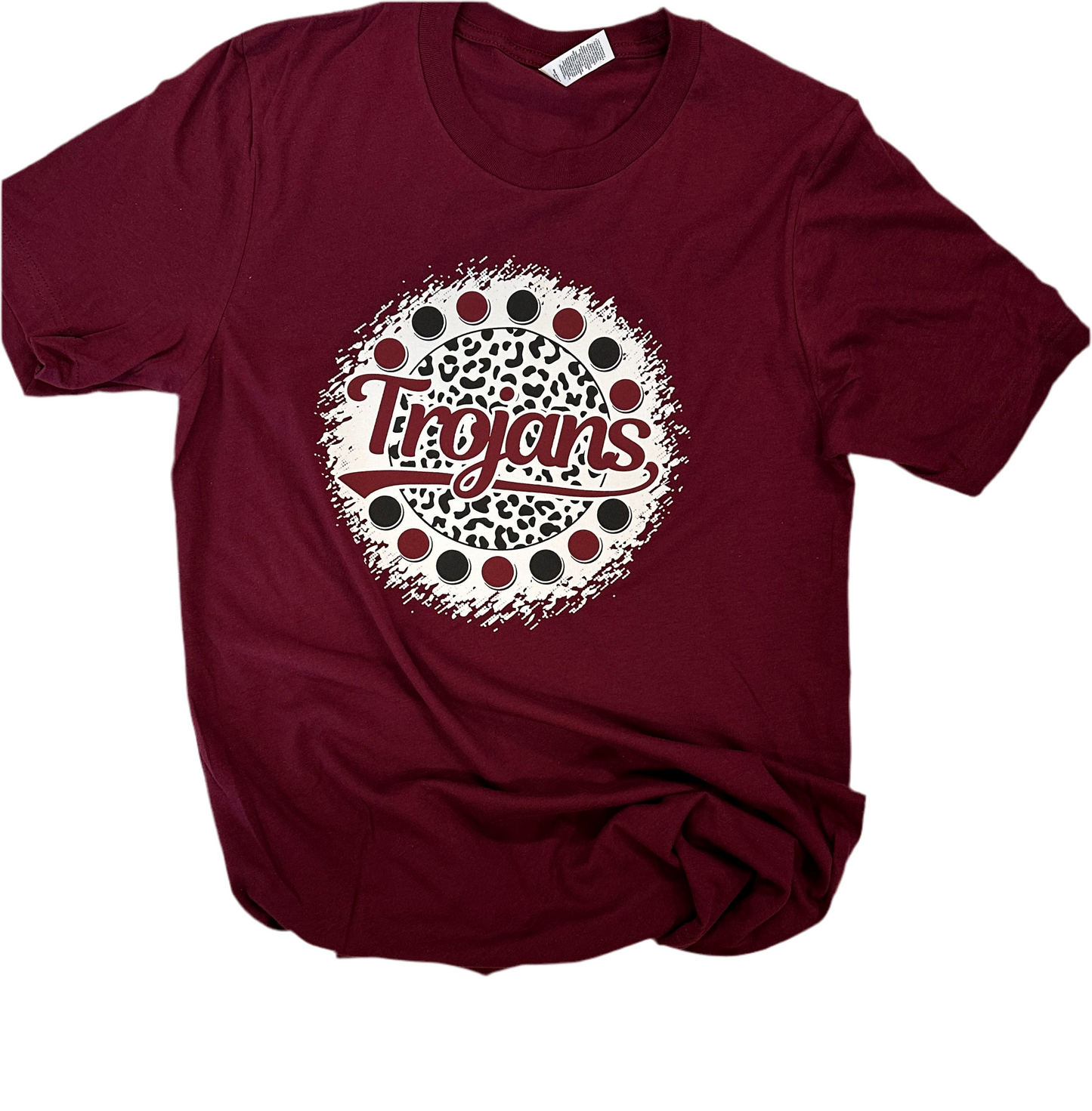 Trojans Leopard Circle Tee