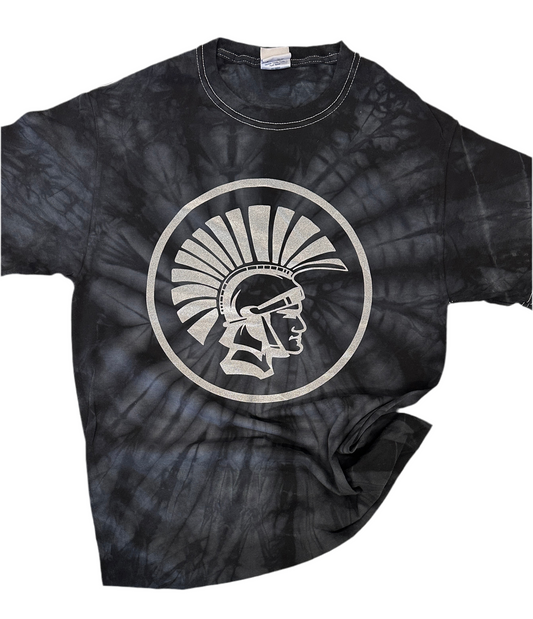 Black Tie-die Silver Trojan