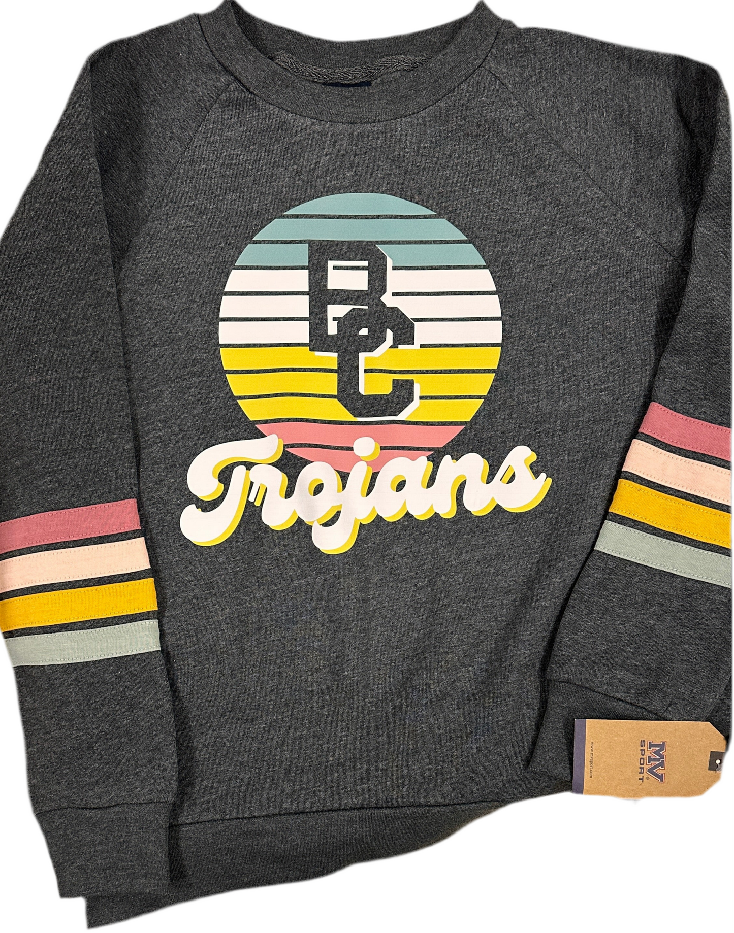 *PREORDER*  Retro Trojans - Striped Sleeves