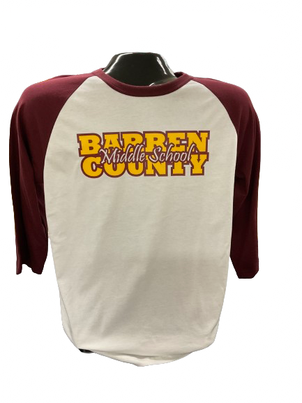 Barren County - Middle School Baseball Style Tee