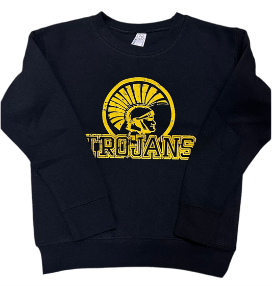 Trojan Distressed Toddler Crewneck