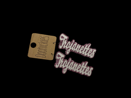 2.75" Pink Out Trojanettes Acrylic Earrings