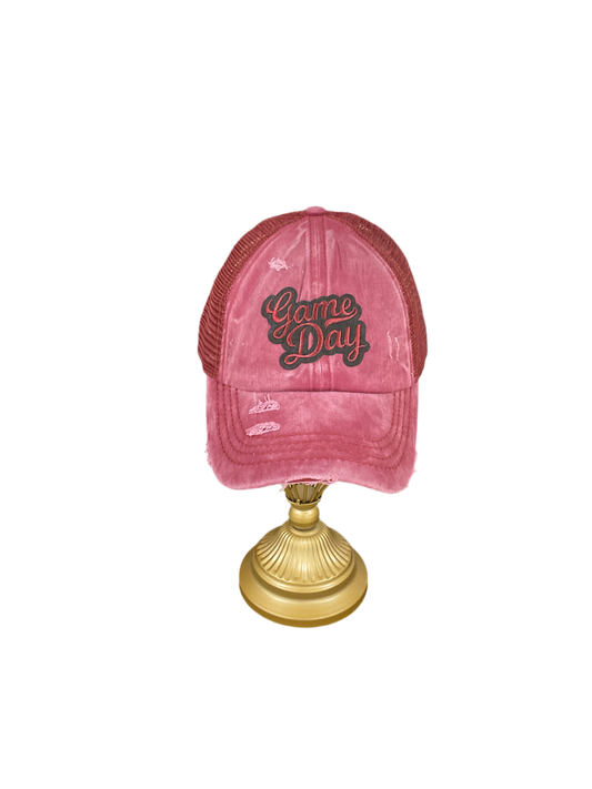 Distressed Gameday CC ponytail Cap