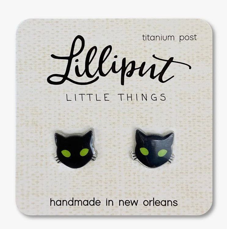 Black Cat Earrings - The Trojan Store