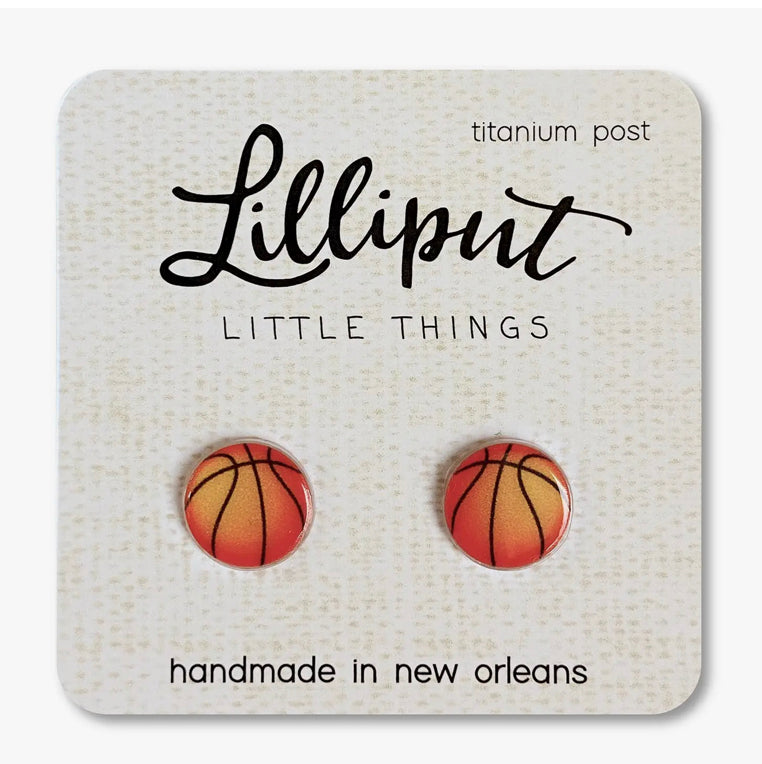 Basketball Earrings - The Trojan Store