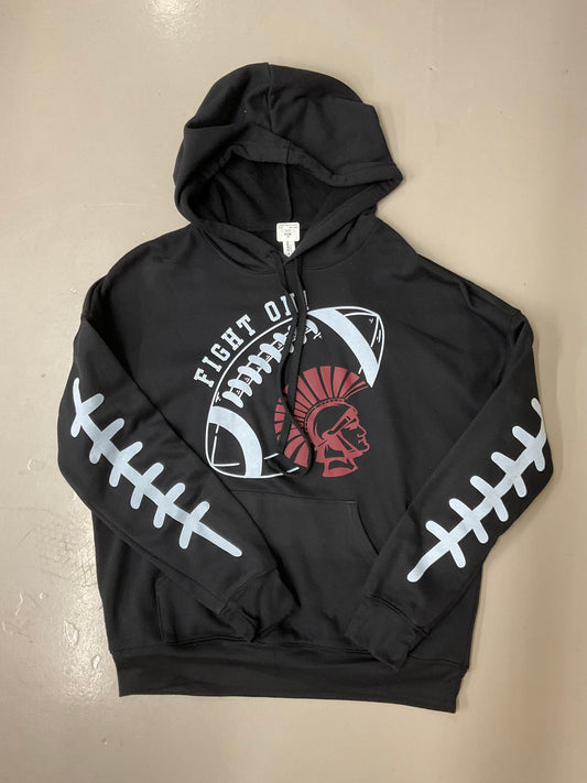 “ FIGHT ON!” Football Hoodie with Seam Sleeves - The Trojan Store