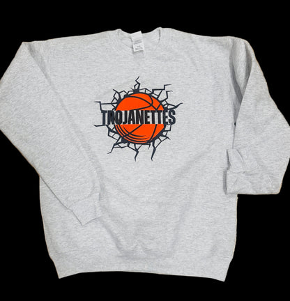 Trojanettes Puff Basketball Crewneck