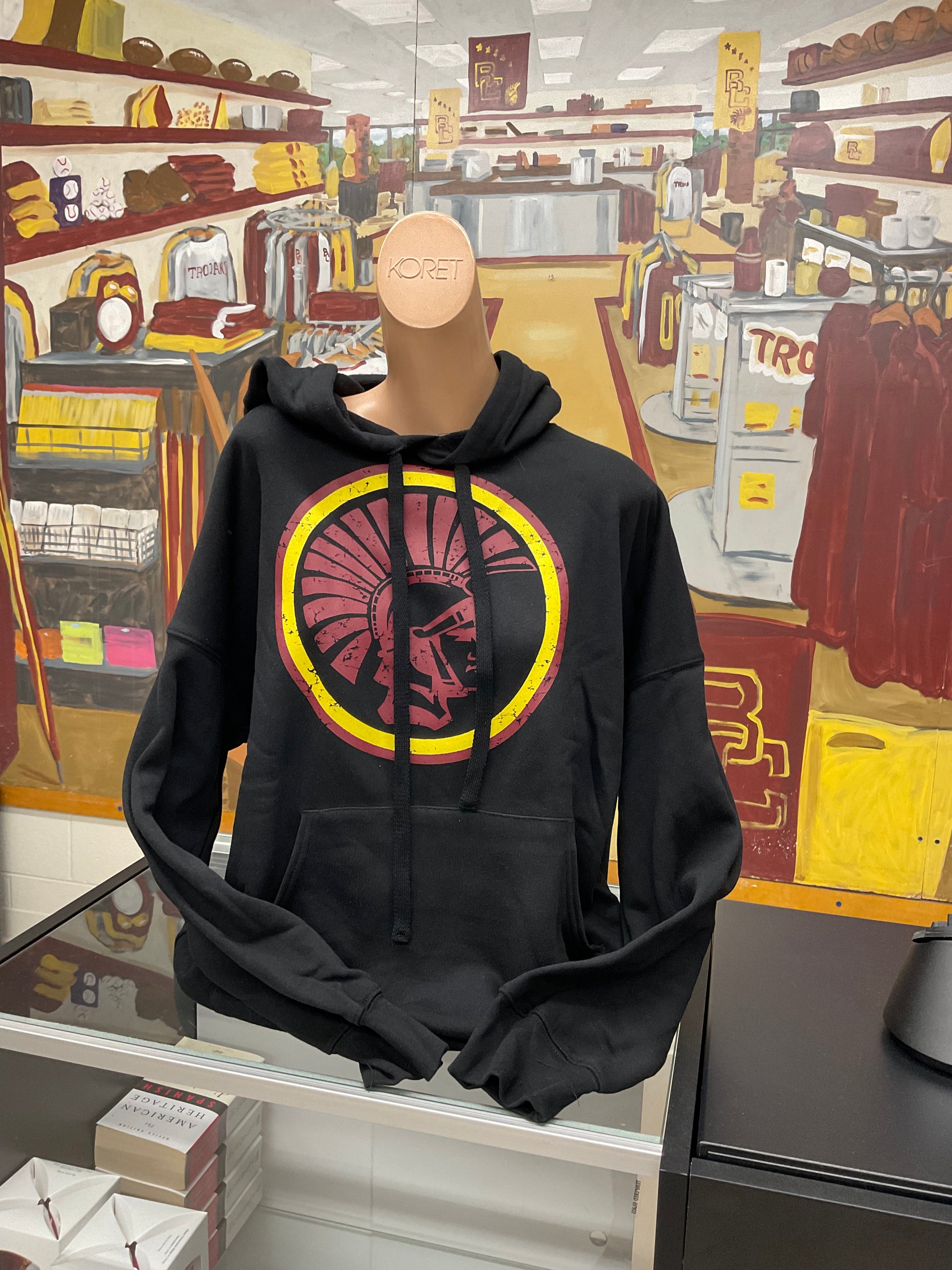 Distressed Trojan Hoodie - The Trojan Store