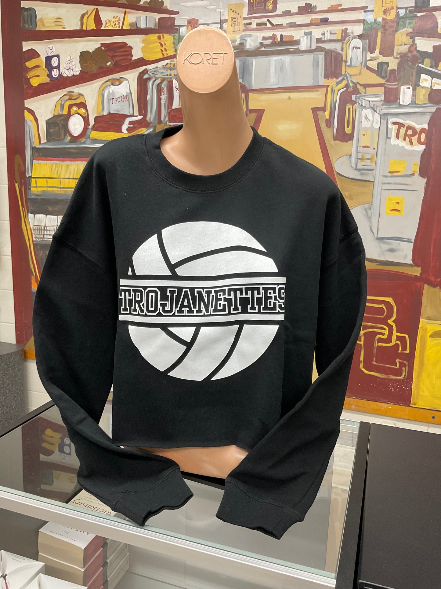 Volleyball Trojanettes crop crewneck sweatshirt - The Trojan Store