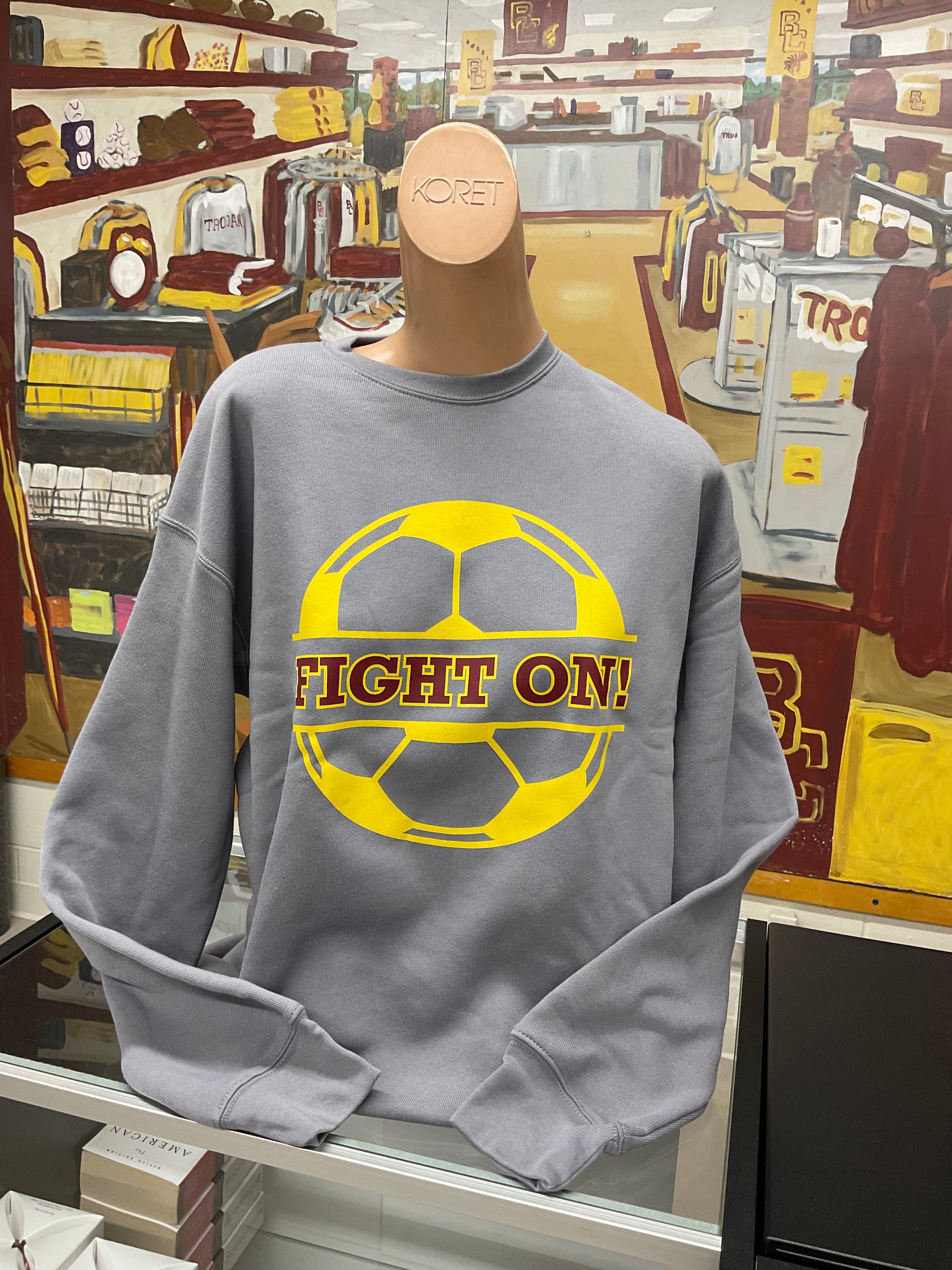 “FIGHT ON!” Soccer Crewneck - The Trojan Store