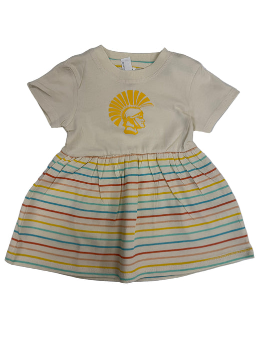 Infant - Toddler Trojan Head, Striped Dress
