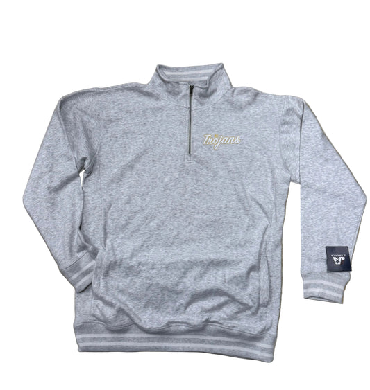 Vintage Style Relay Quarter-Zip Sweatshirt - Light Heather Grey