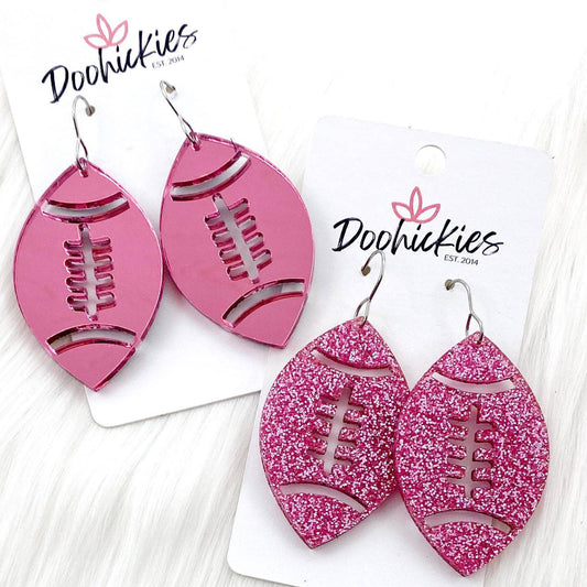 2" Pink Out Football Acrylic Dangles