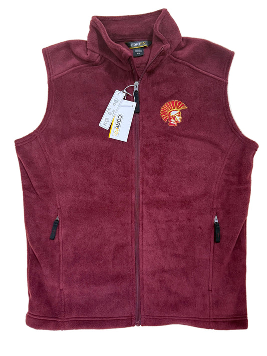 Burgundy Fleece Trojan Head Vest - The Trojan Store - [product-type]